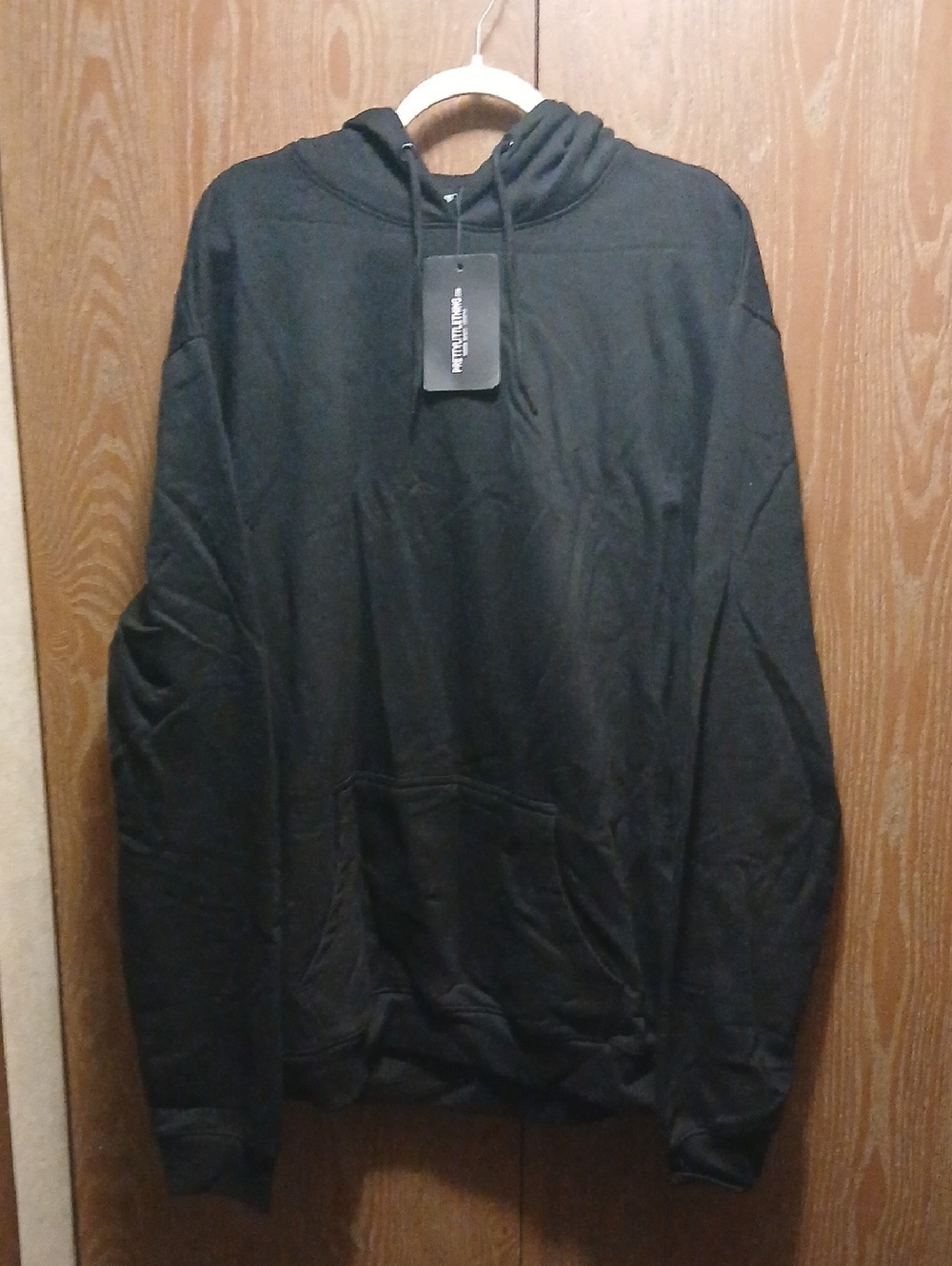 PrettyLittleThing Black Hooded Pullover Sweatshirt And Sweatpants